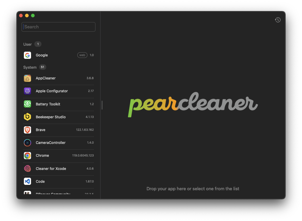 Pearcleaner 首页