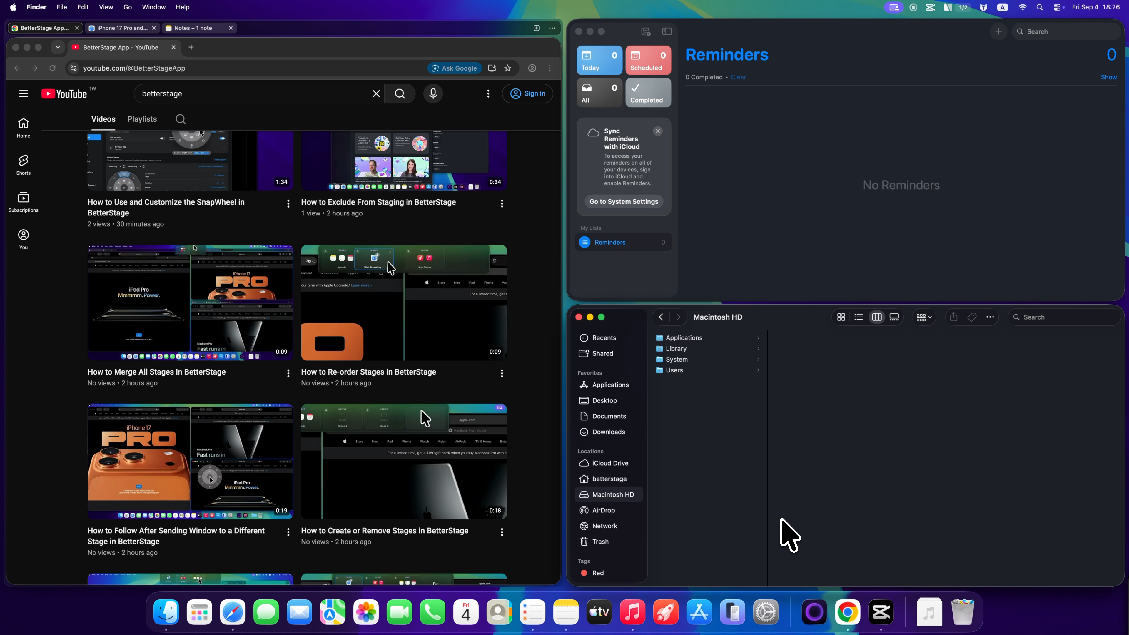 BetterStage TabStack 将多个 App 组织为可调整窗格和标签页